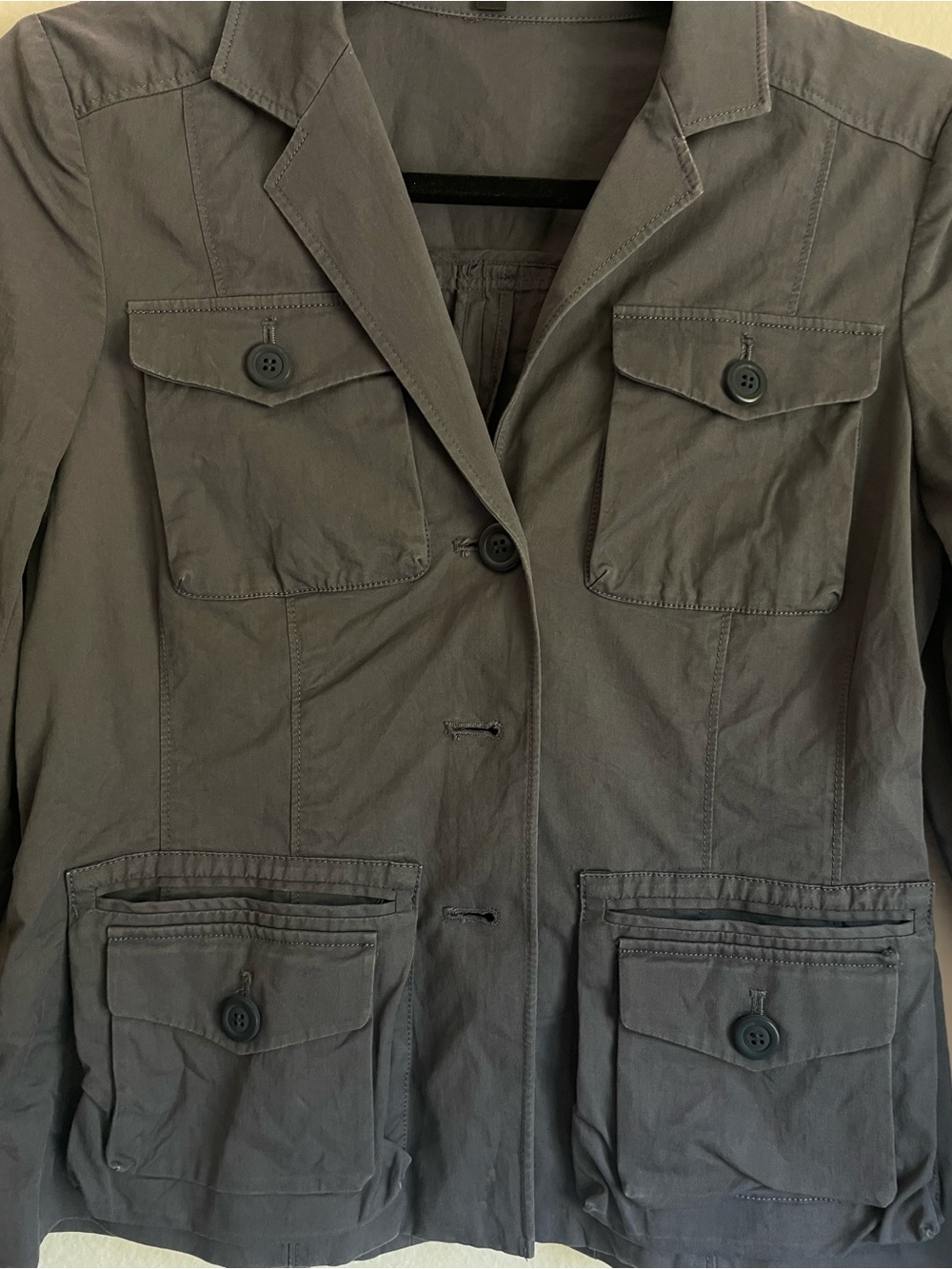 Theory Dark Gray Utility Blazer - Picture 3 of 5
